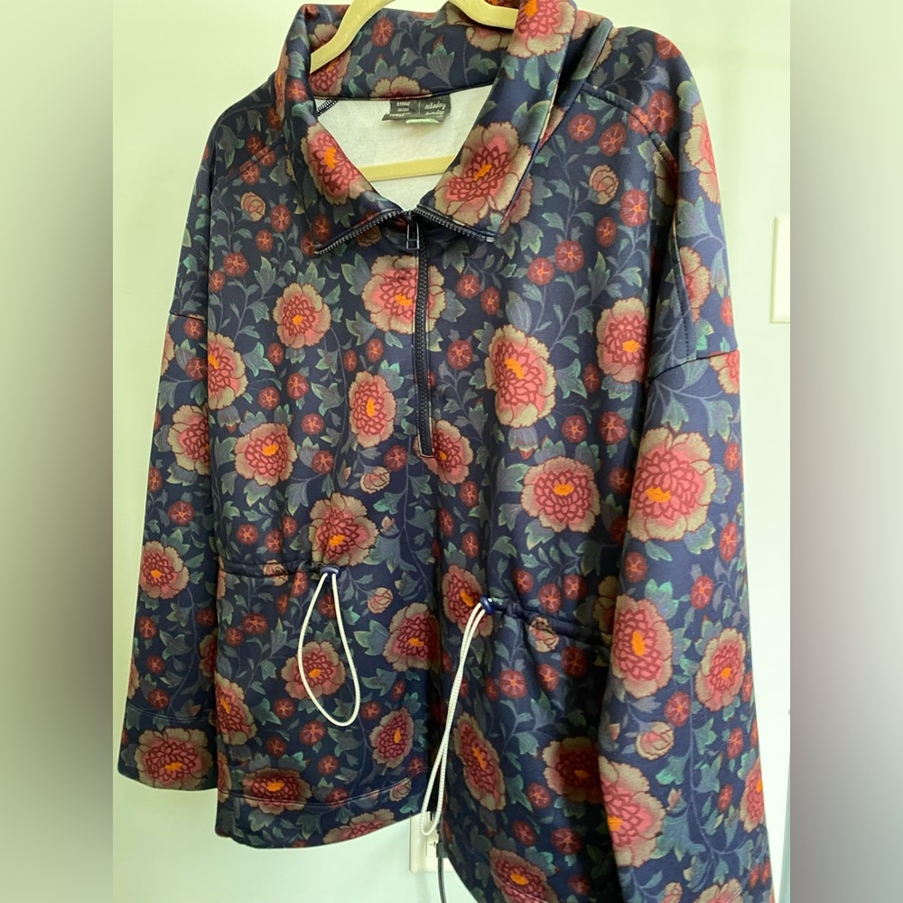 Saturday Sunday by Anthropologie Draw-String Zip-Up Tunic/Sweatshirt